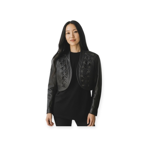 Vintage 90s: Erez x Lillie Rubin ☻︎ Whip Stitch Leather Jacket ☻︎ Gold Hardware - Picture 14 of 16